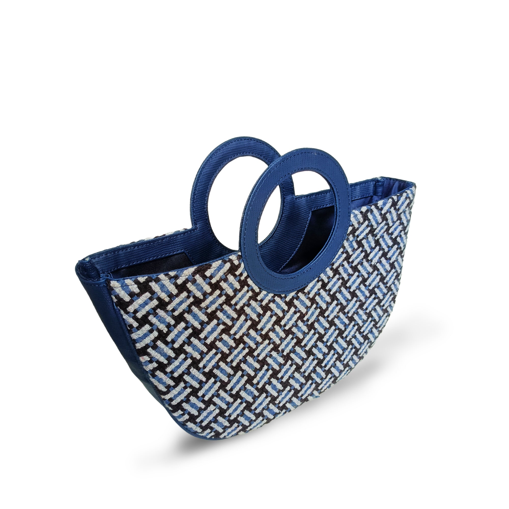 IMARS Trendy Handloom Basket Bag- Blue