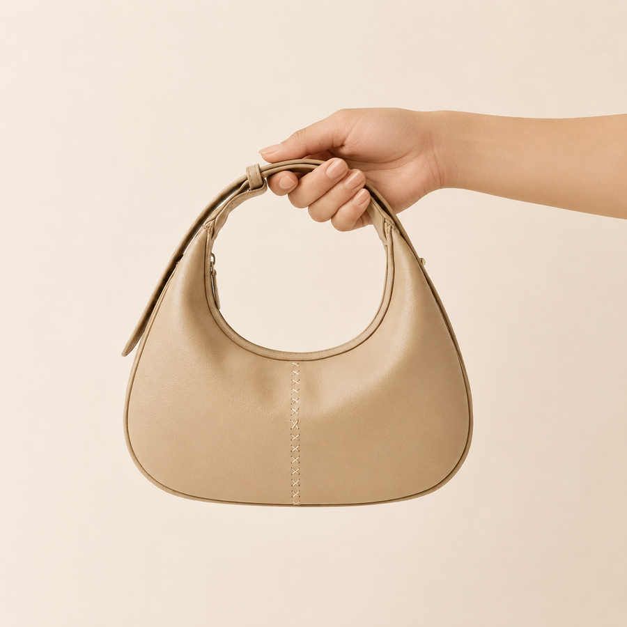 Convertible Clutch to Crossbody Crescent Bag for Women
