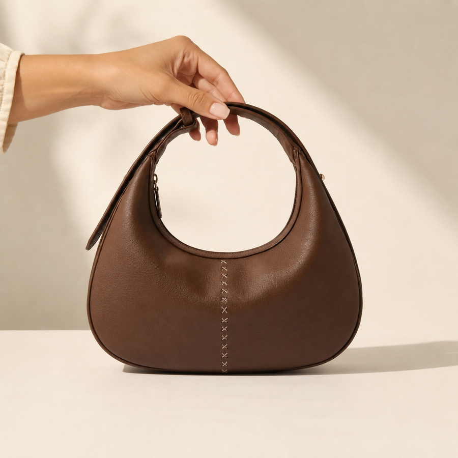 Convertible Clutch to Crossbody Brown Bag for Women