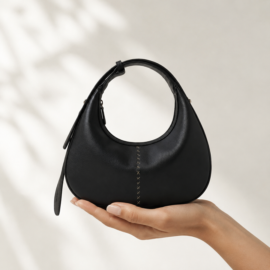 Convertible Clutch to Crossbody Black Bag for Women