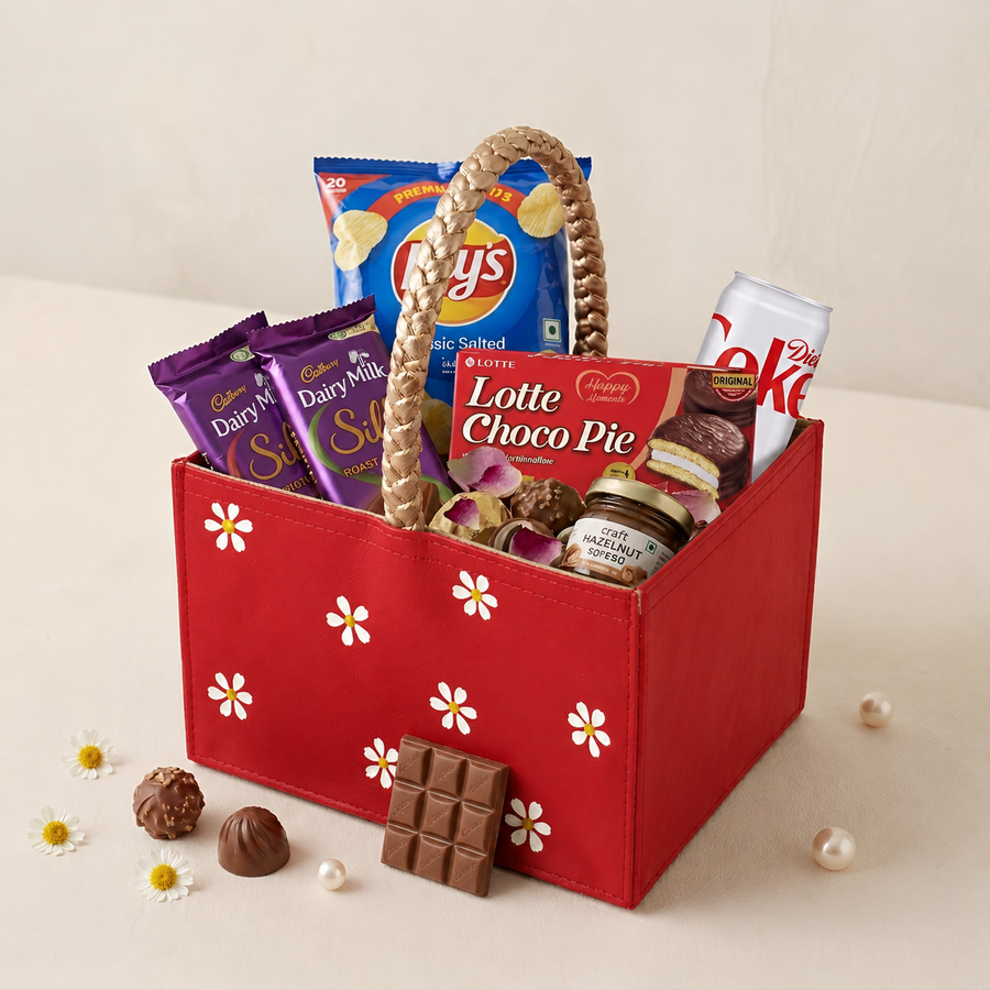 Red Mini Gift Basket Set of 10 – Vegan Leather Hamper Baskets for Return Gifts & Festive Gifting