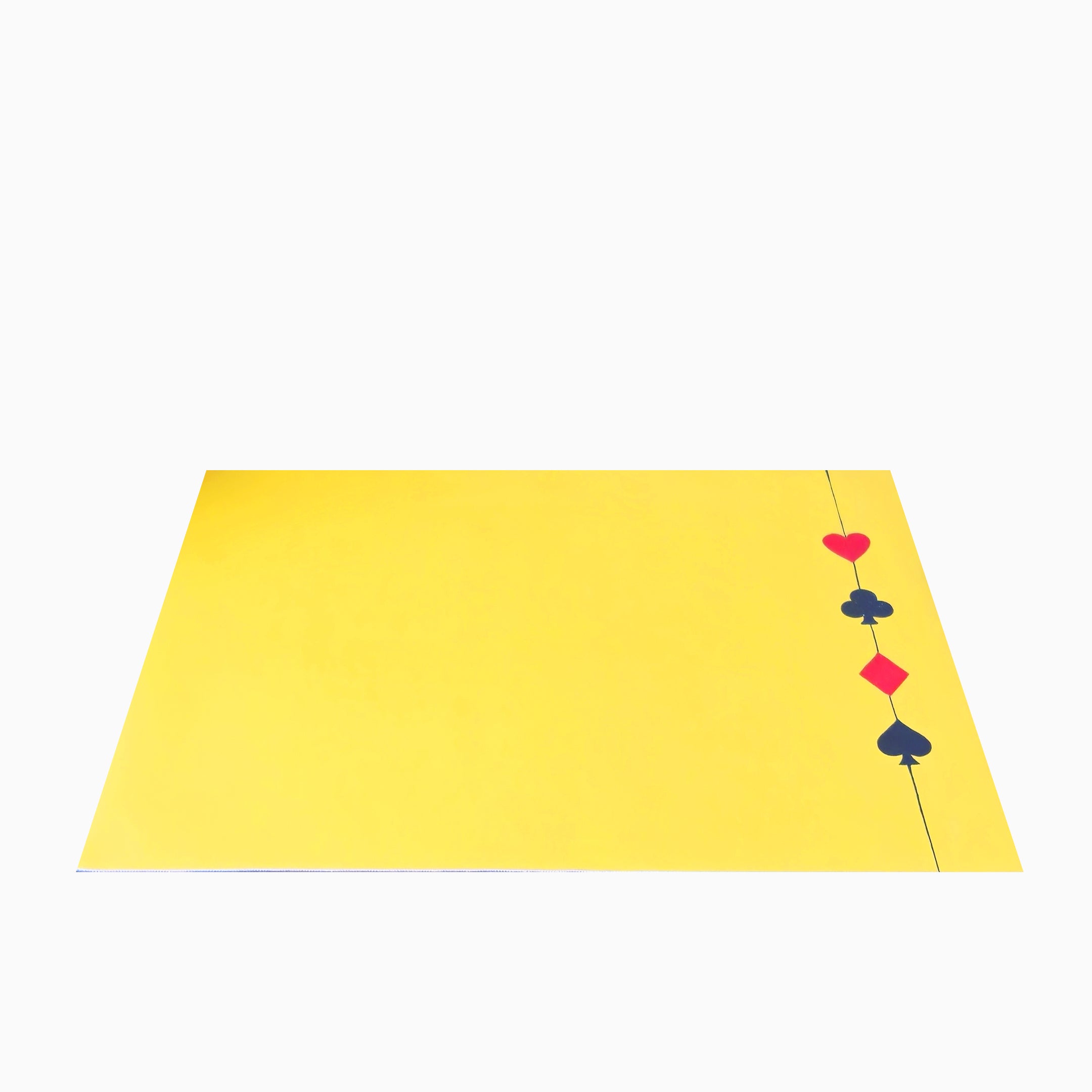 Durable & Stylish Poker-Themed Rectangular Placemats for a Fun Dining Experience - Yellow (Set of 2)