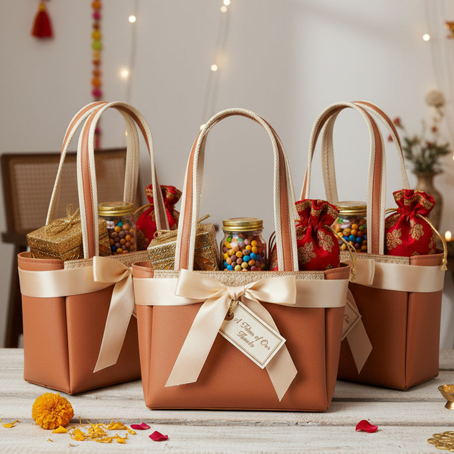 Imars Large Eco-Chic Multipurpose Vegan Leather Basket (Set of 3) – Stylish & Sustainable for Gifting & Home Decor