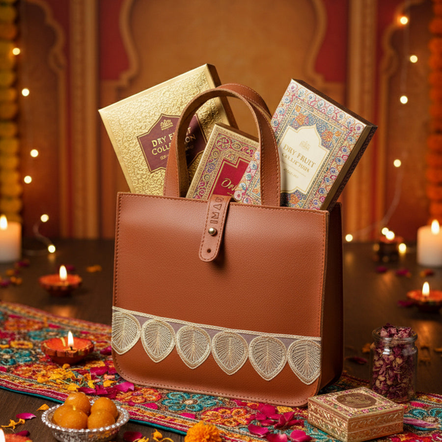 Exquisite Vegan Leather Gift Bags (Set of 3) – Sustainable & Stylish Return Gifts for Weddings & Events