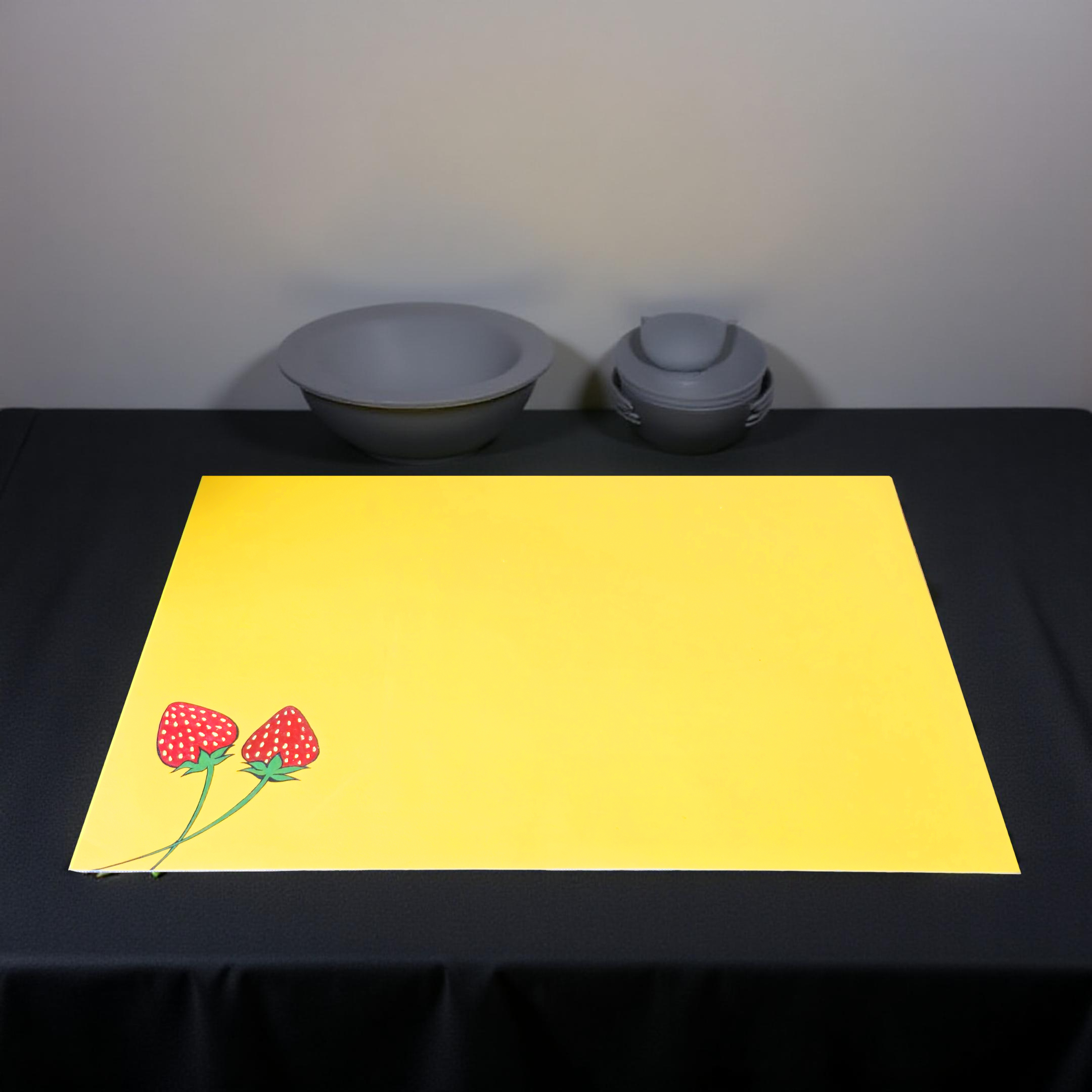 Strawberry Accent Table Mat - Yellow (Set of 2)