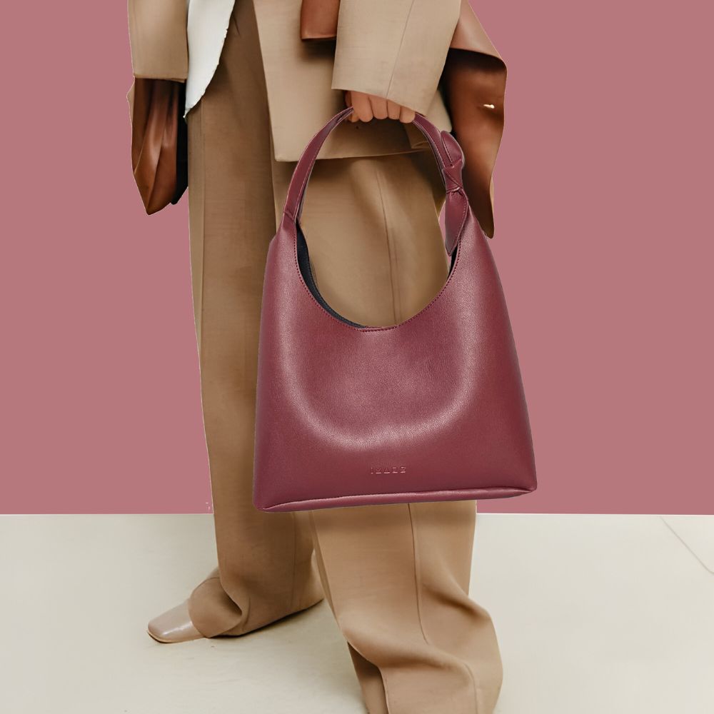 Elegant Shoulder Hobo Maroon Bag For Women & Girls