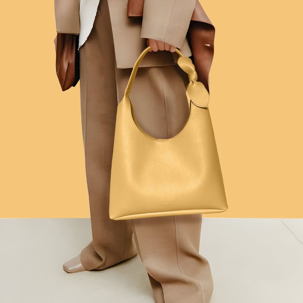 Elegant Shoulder Hobo Yellow Bag For Women & Girls