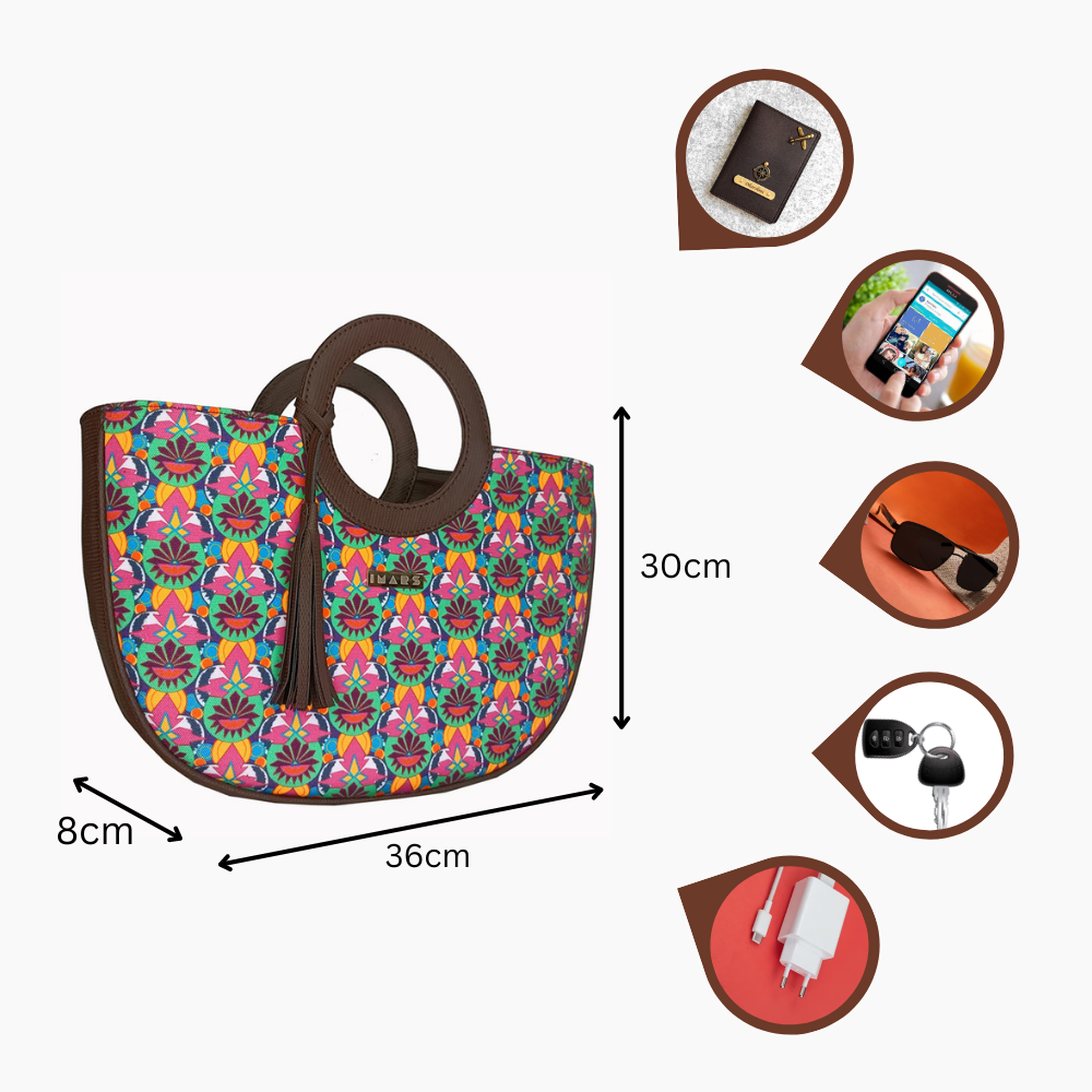 Sophisticated Multi Color Basket Bag Perfect For Women & Girls