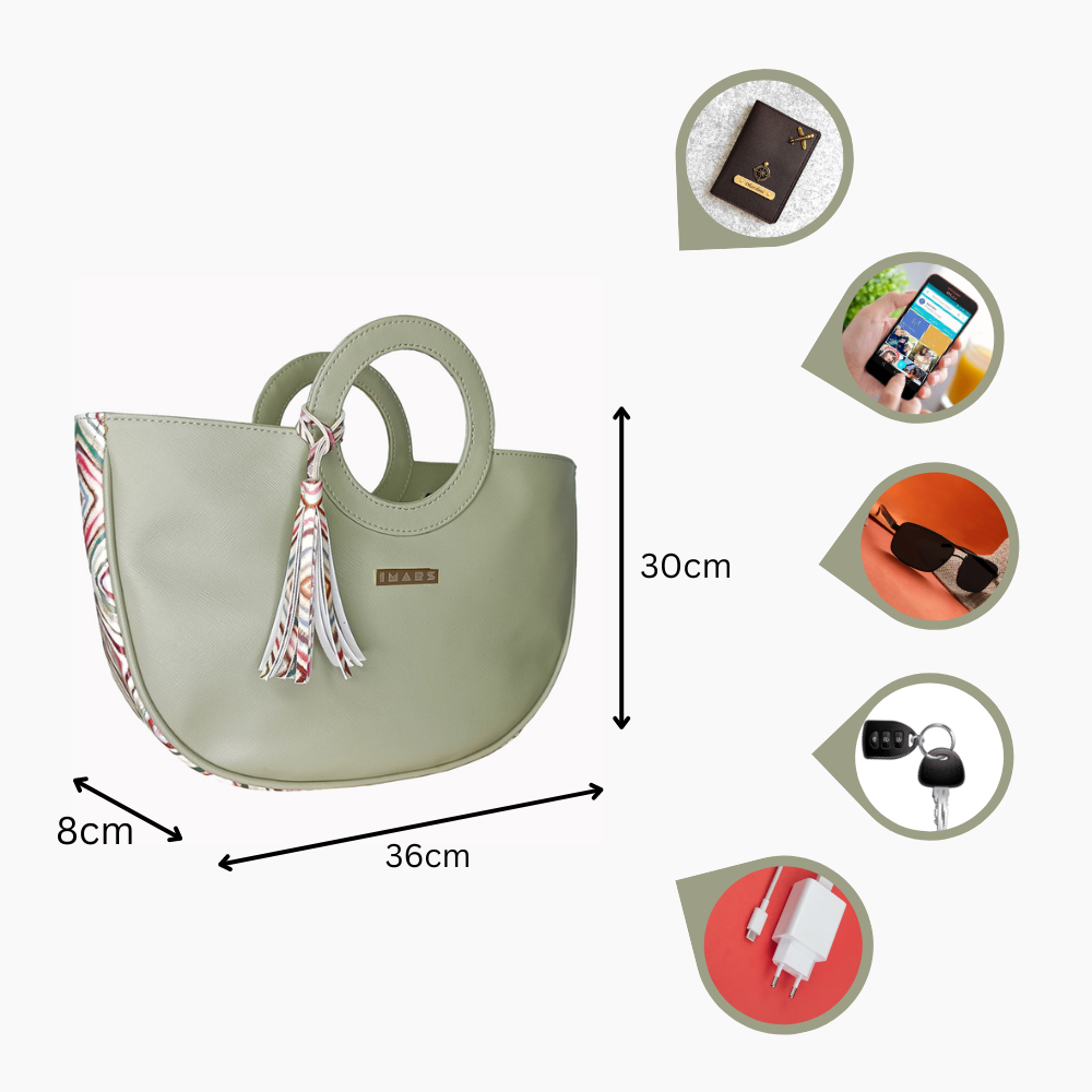 Sophisticated Sage Green Basket Bag Perfect For Women & Girls