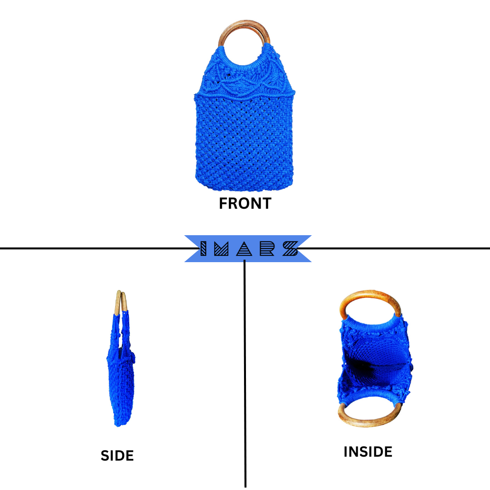 Macrame Stylish Blue Beach Bag Perfect For Women & Girls
