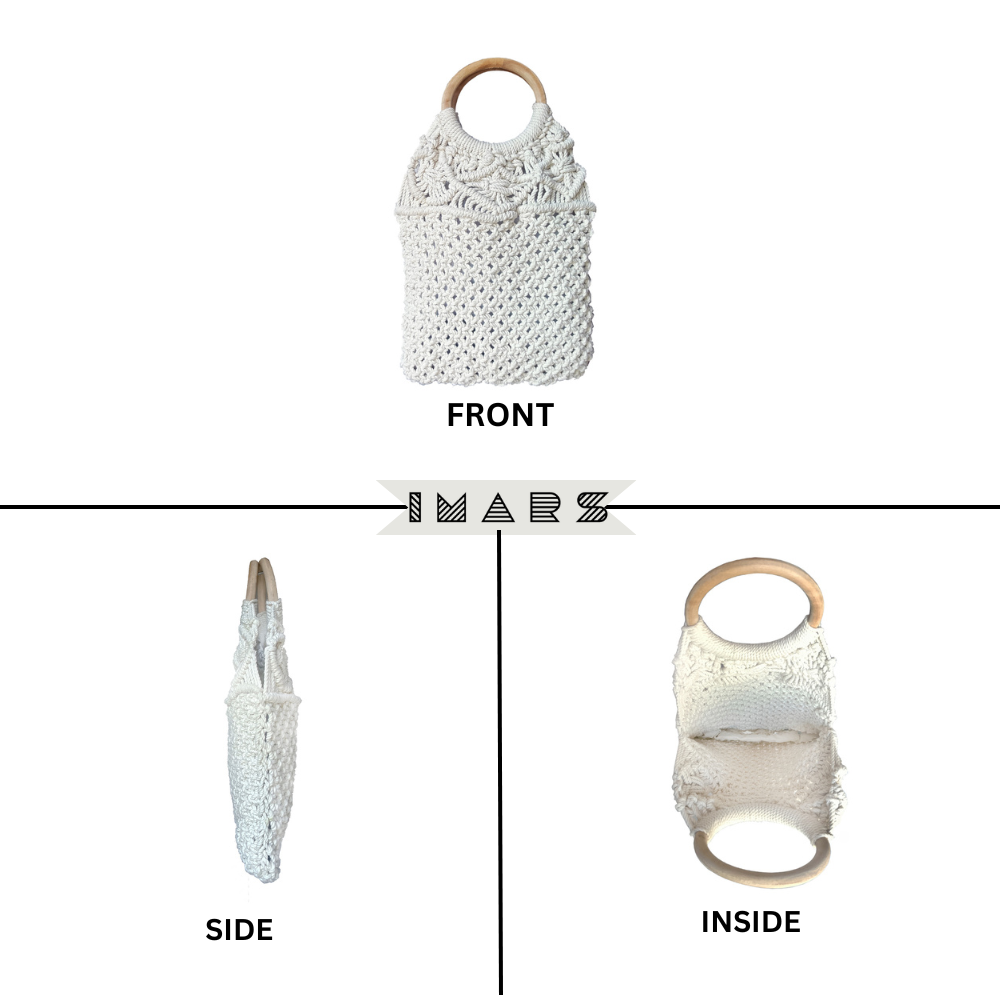 Macrame Stylish White Beach Bag Perfect For Women & Girls