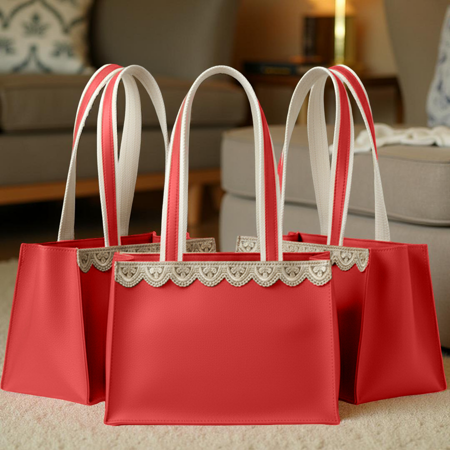 Imars Small Eco-Chic Multipurpose Vegan Leather Basket (Set of 3) – Stylish & Sustainable for Gifting & Home Decor