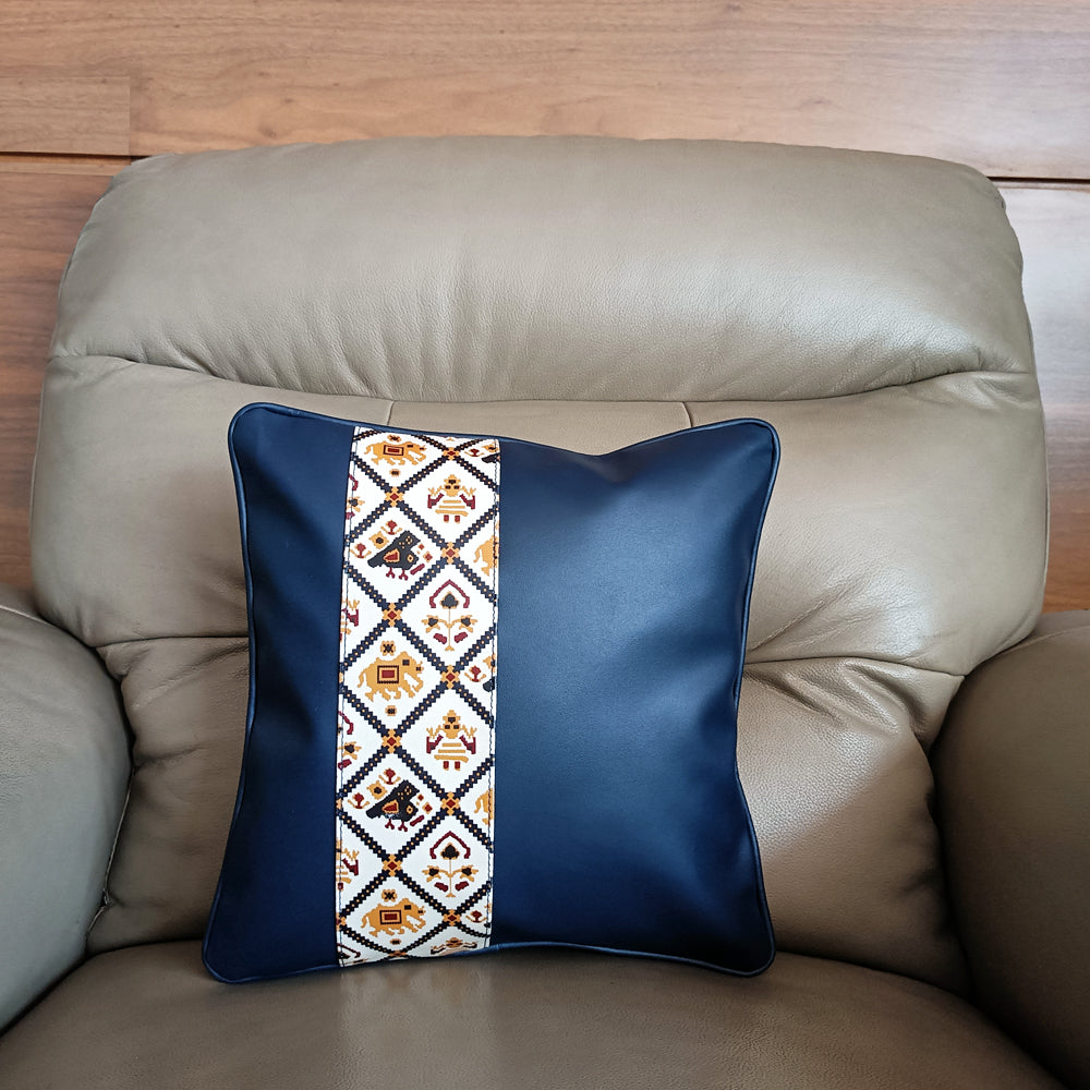 IMARS Small Cushion Cover- Blue Patola