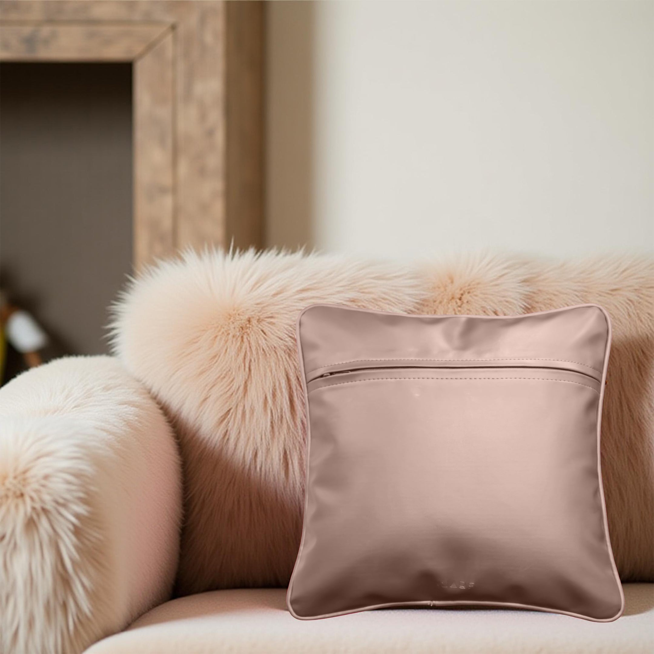 Decorative Luxury Vegan Leather & Canvas Tribe Print Pillow Covers - Set of 2 (Large)