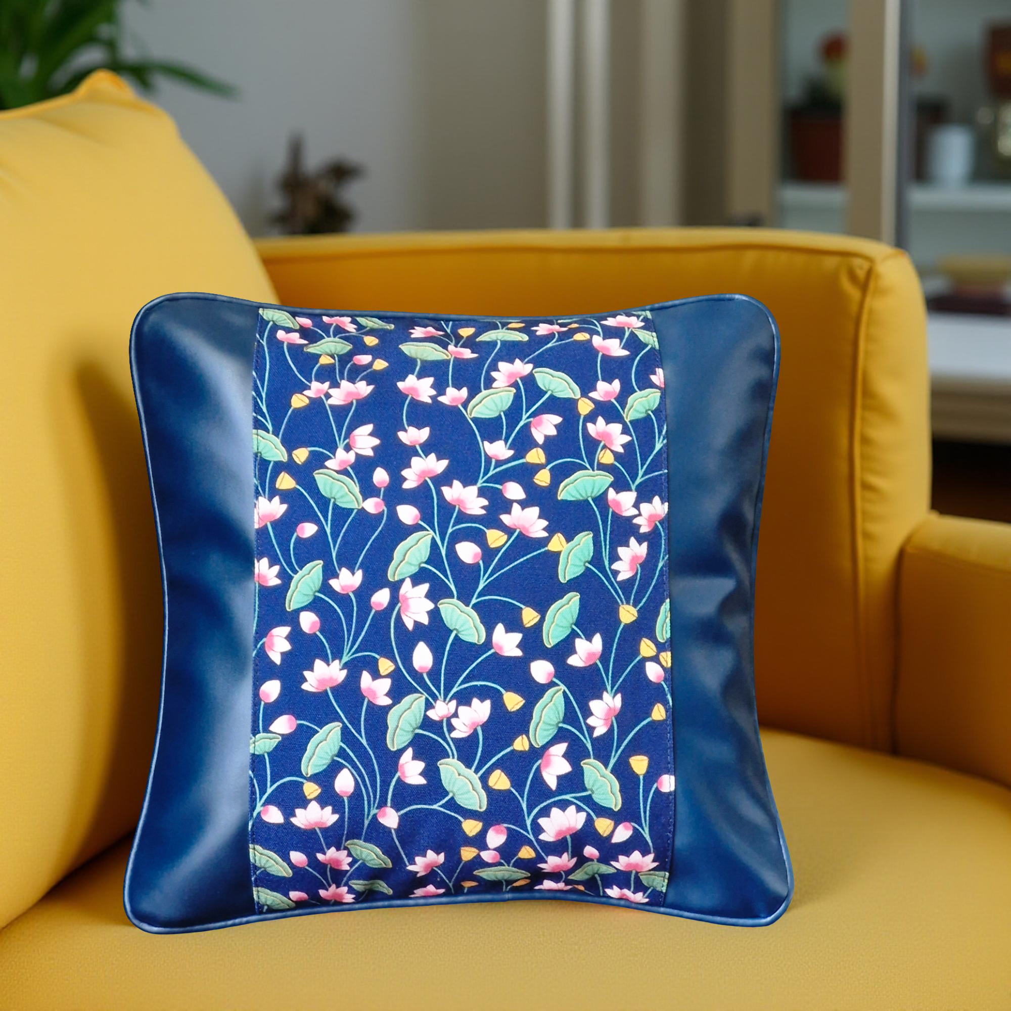 Small Decorative Pillow Covers with Lotus Design - Set of 2  (Small)