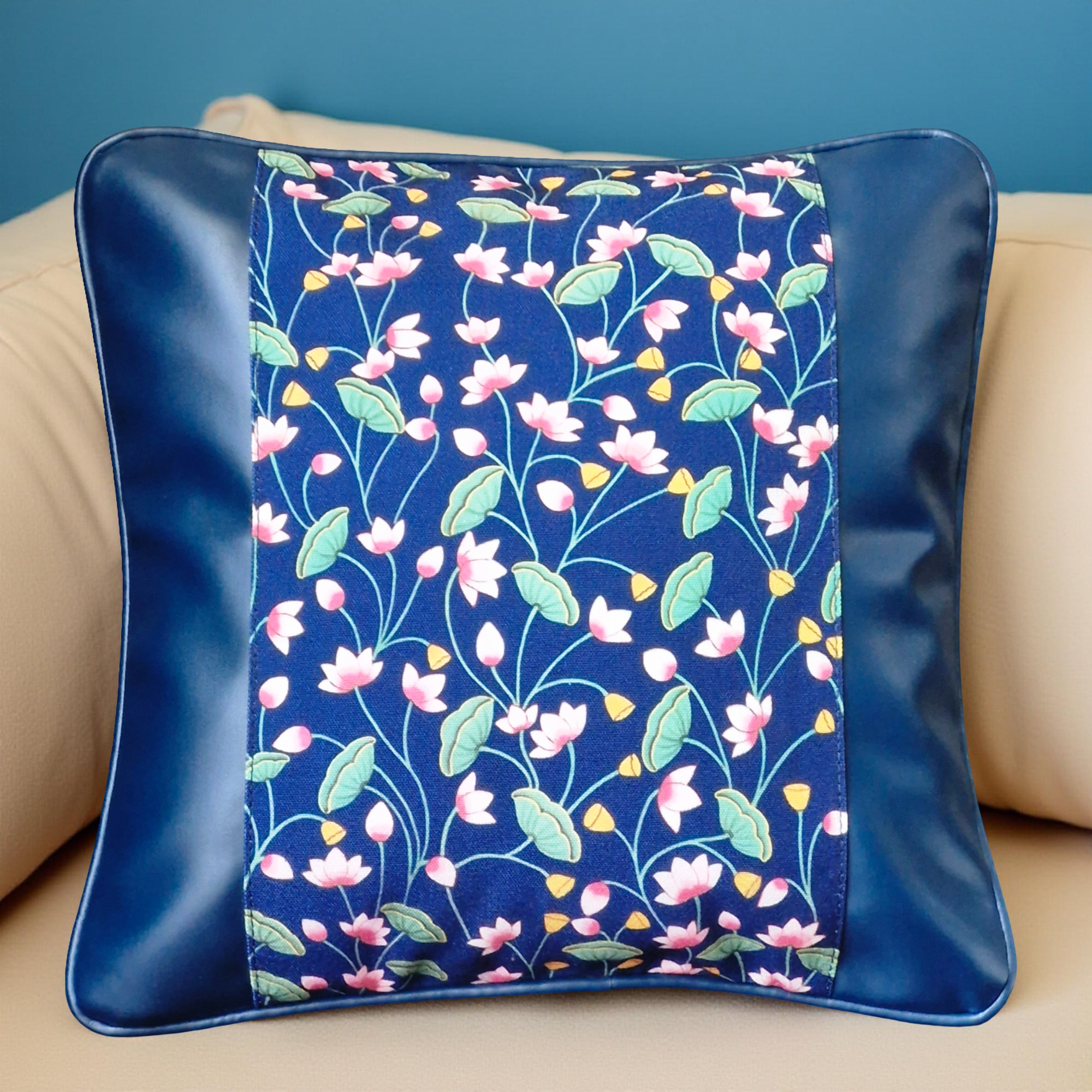 Small Decorative Pillow Covers with Lotus Design - Set of 2  (Small)