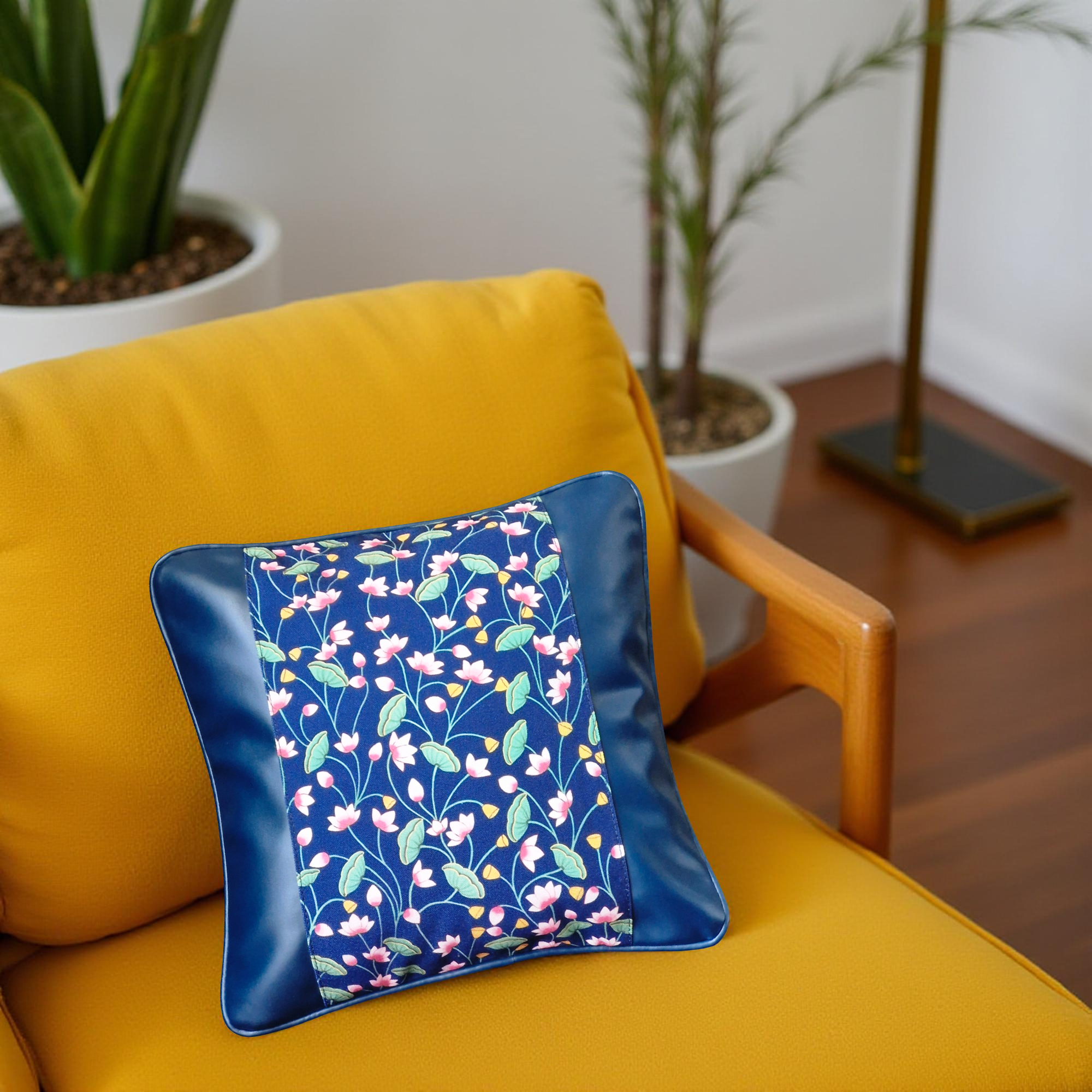 Small Decorative Pillow Covers with Lotus Design - Set of 2  (Small)