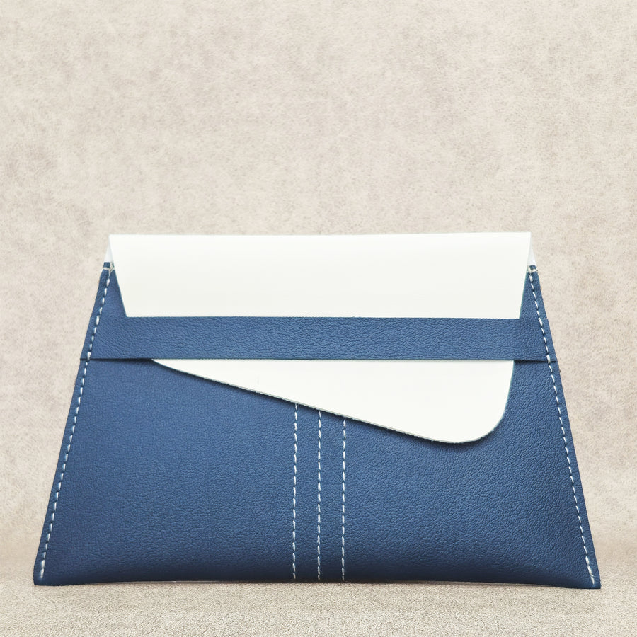 White & Blue Vegan Leather Shagun Envelopes | Modern Dual Tone Design