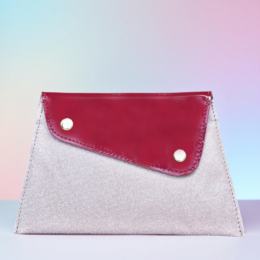 Rose Gold & Red Vegan Leather Shagun Envelopes | Dual Tone Flap Closure (Combo of 5)