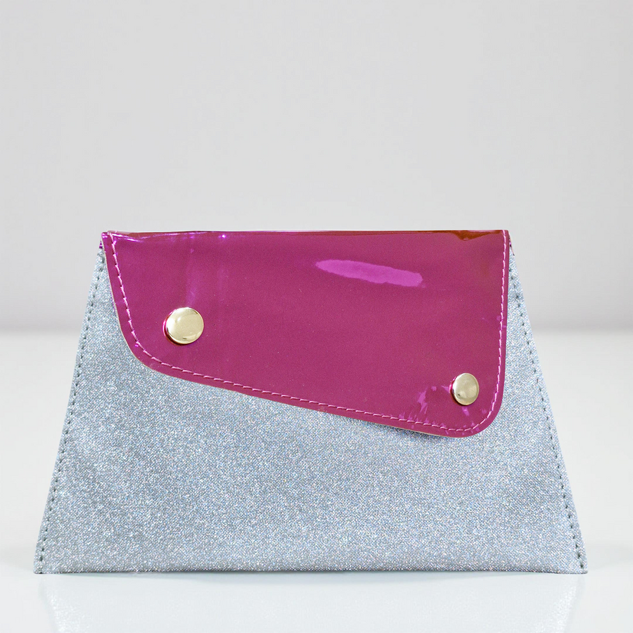 Pink & Silver Shimmer Envelope Pouch – Vegan Leather Shagun Holder with Snap Closure (Combo of 5)