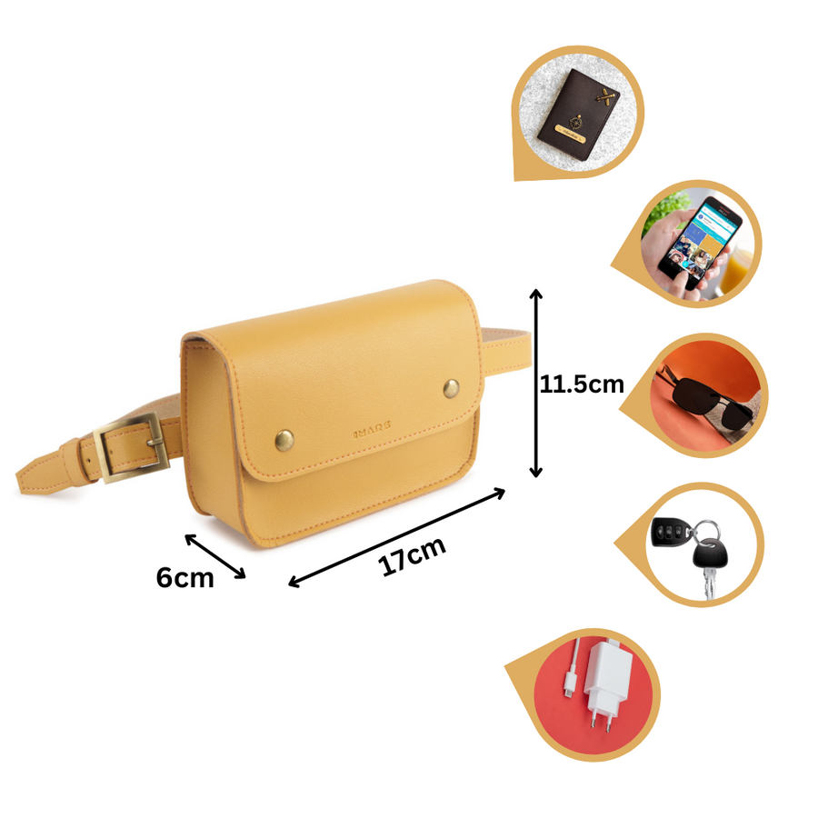 Elegant Yellow Fanny Pack Perfect For Women & Girls