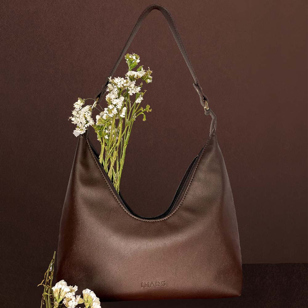 IMARS Large Textured Hobo Bag  (Black, Brown, Mouse Brown, Maroon)