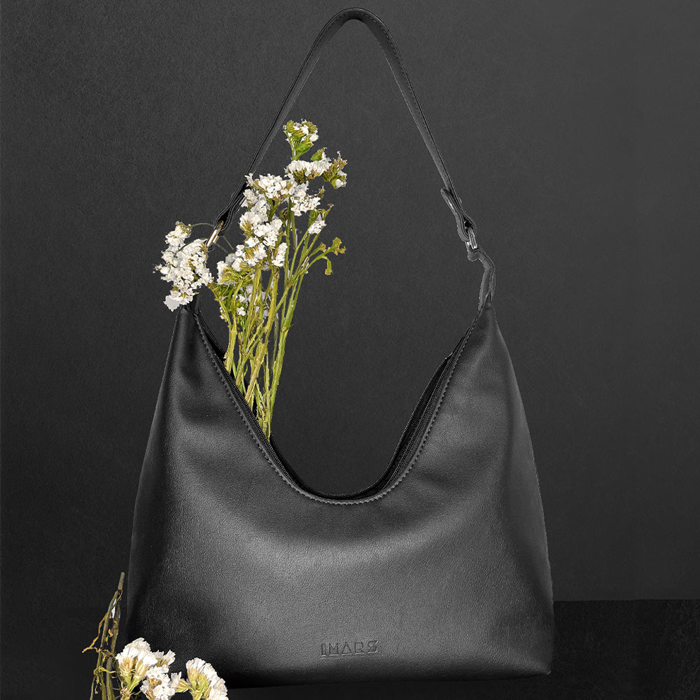 IMARS Large Textured Hobo Bag  (Black, Brown, Mouse Brown, Maroon)