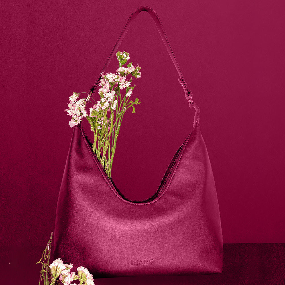 IMARS Large Textured Hobo Bag  (Black, Brown, Mouse Brown, Maroon)