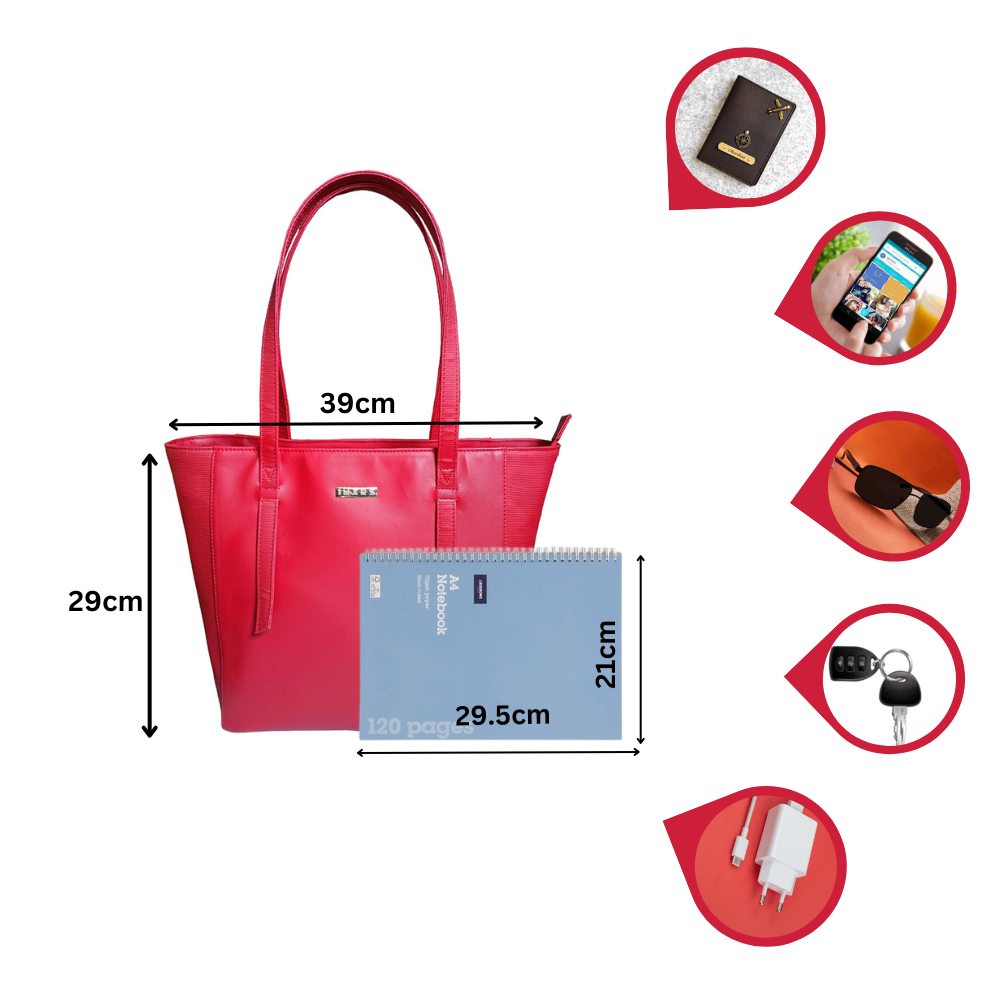 Elegant Red Tote Bag Perfect For Women & Girls