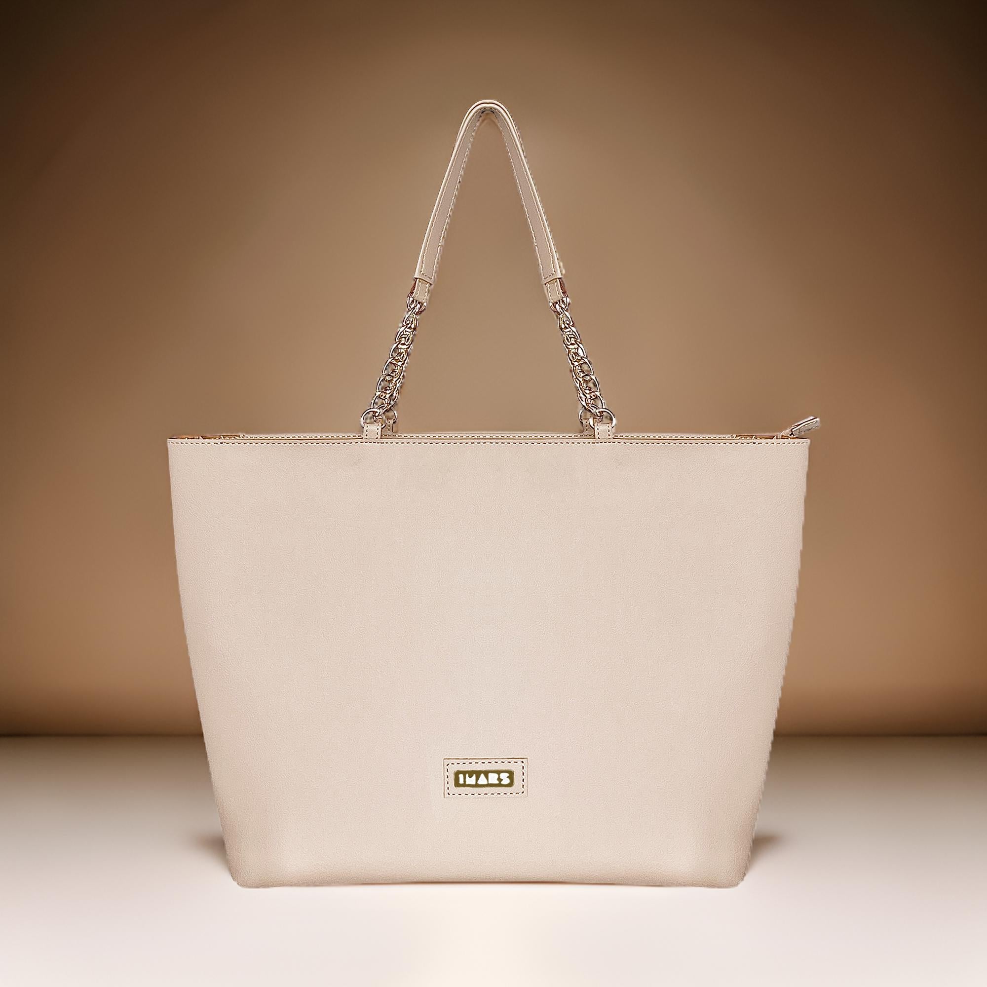 Vegan Leather Ladies Handbag Beige