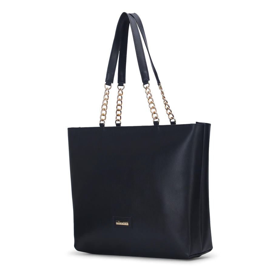 Women’s Large Chain Tote Vegan Leather Handbag