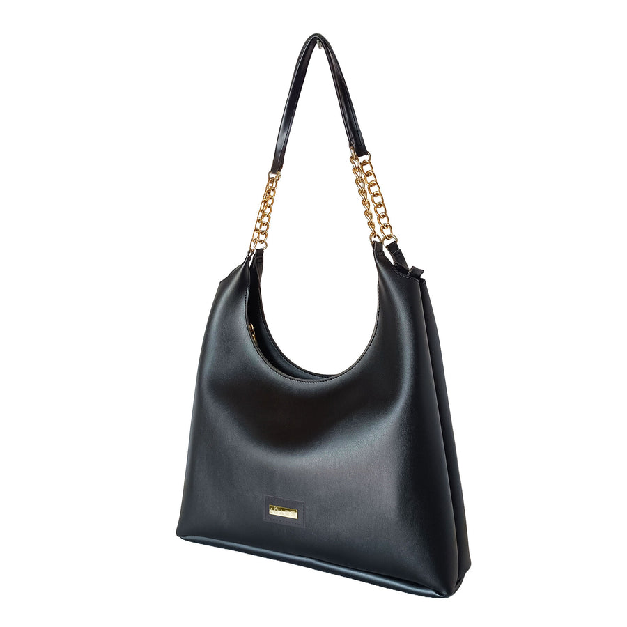 Black Shoulder Hobo Chain Bag for Women