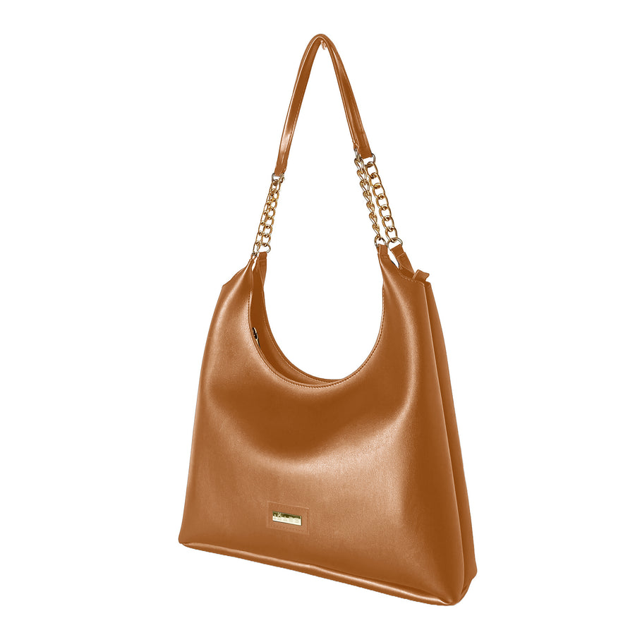 Brown Shoulder Hobo Chain Bag for Women
