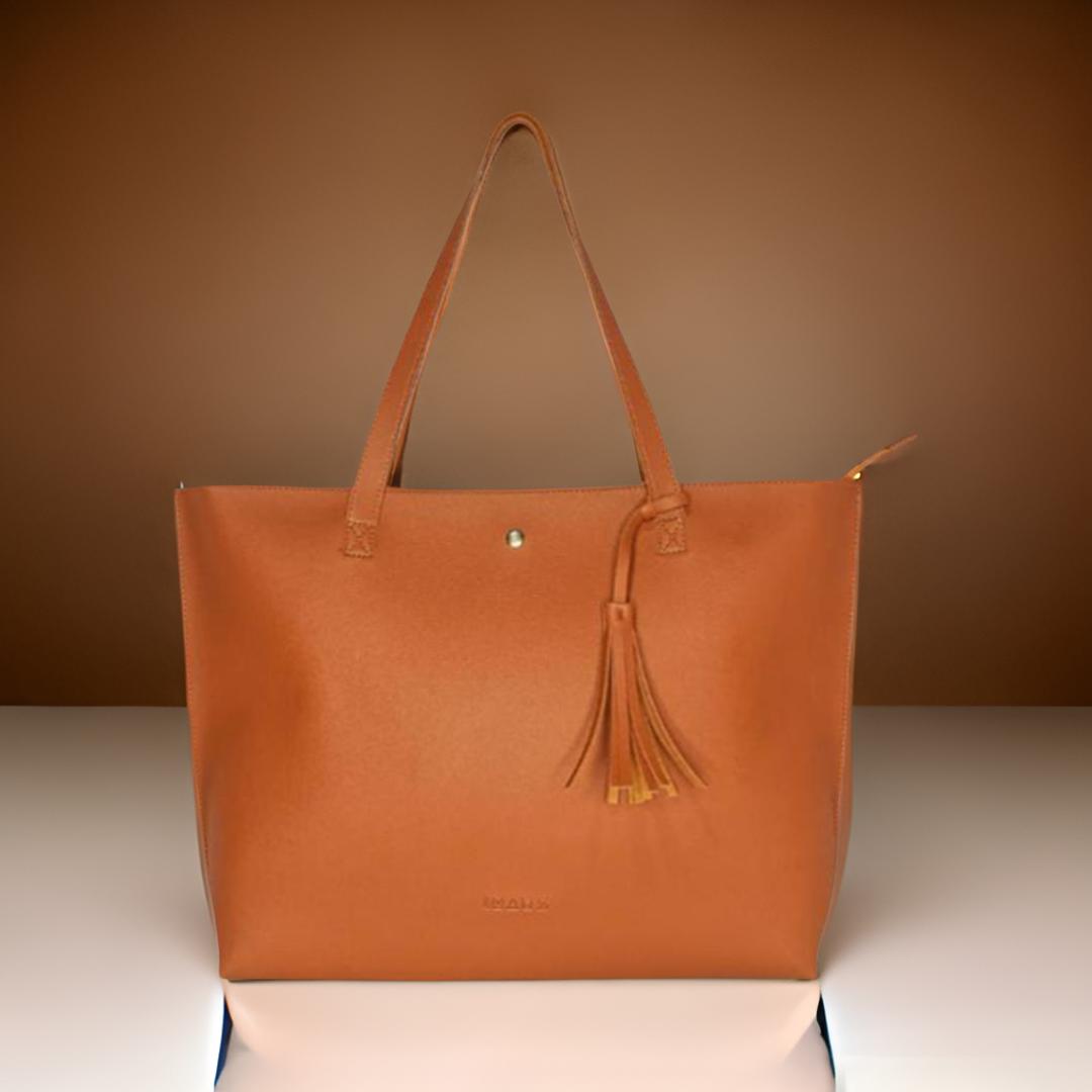 Vegan Leather Ladies Handbag Tan