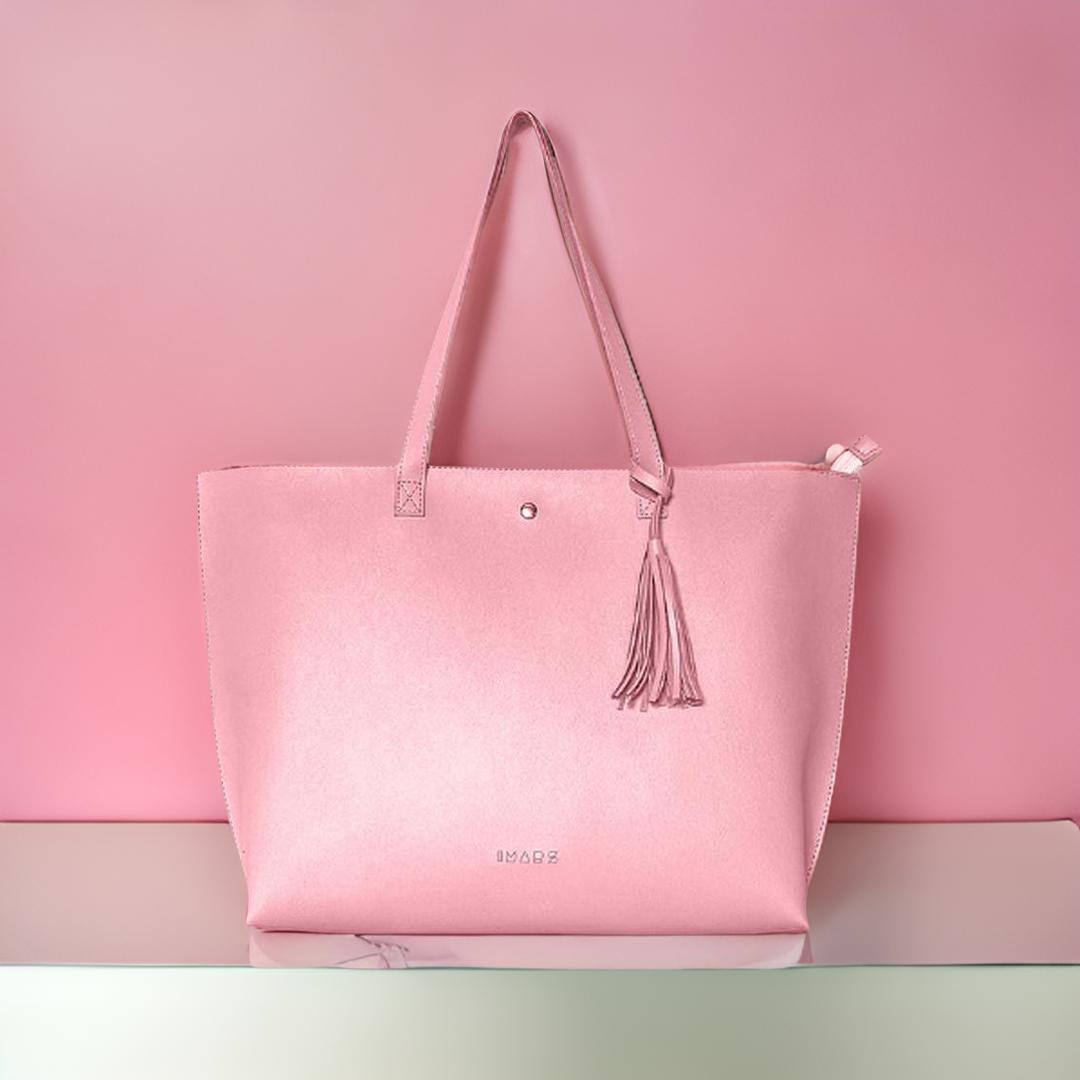 Vegan Leather Ladies Handbag Light Pink