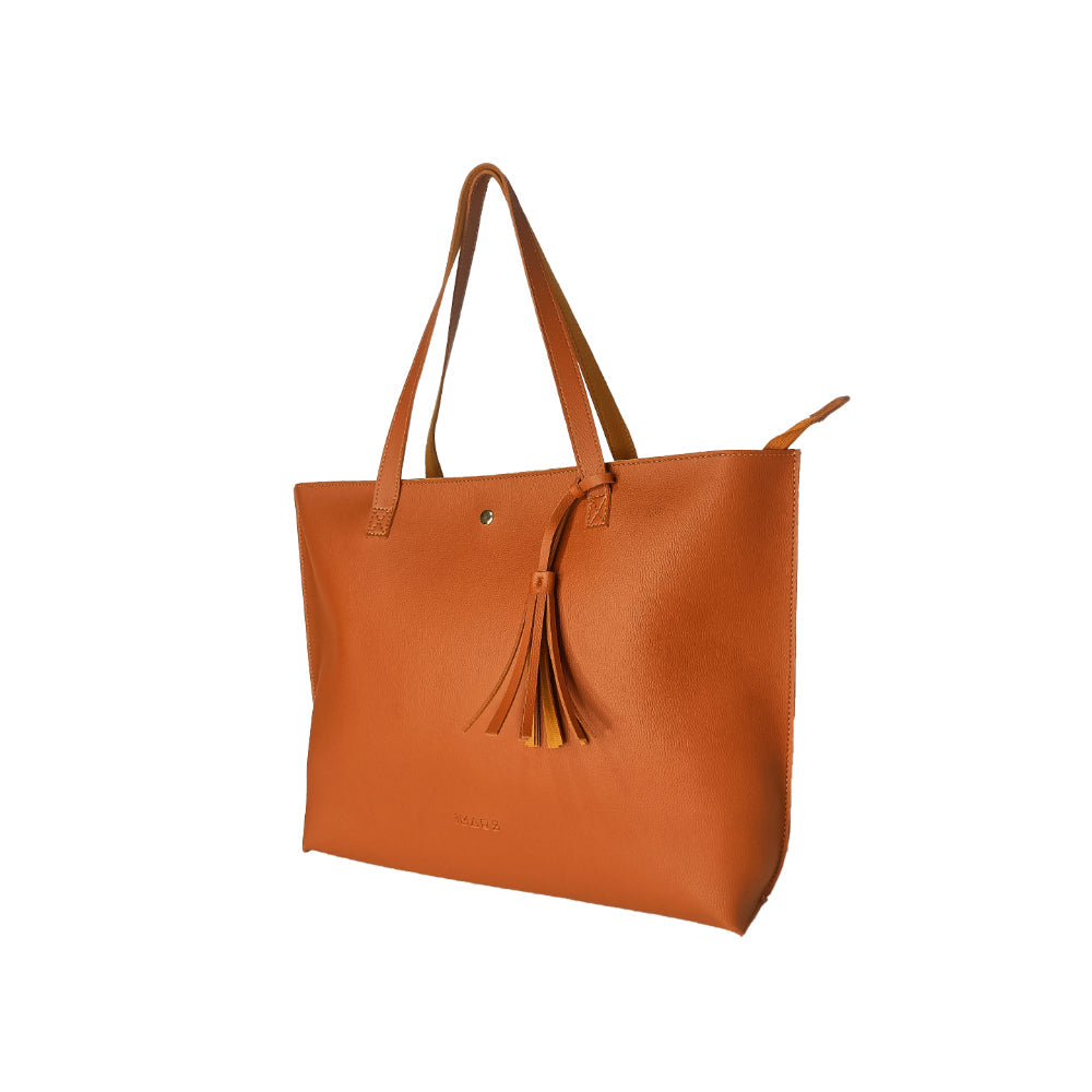 Vegan Leather Ladies Handbag Tan