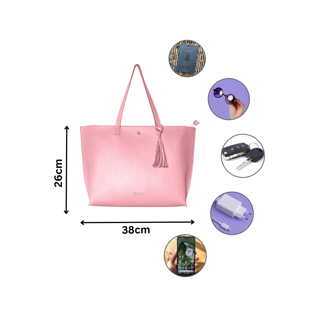 Vegan Leather Ladies Handbag Light Pink