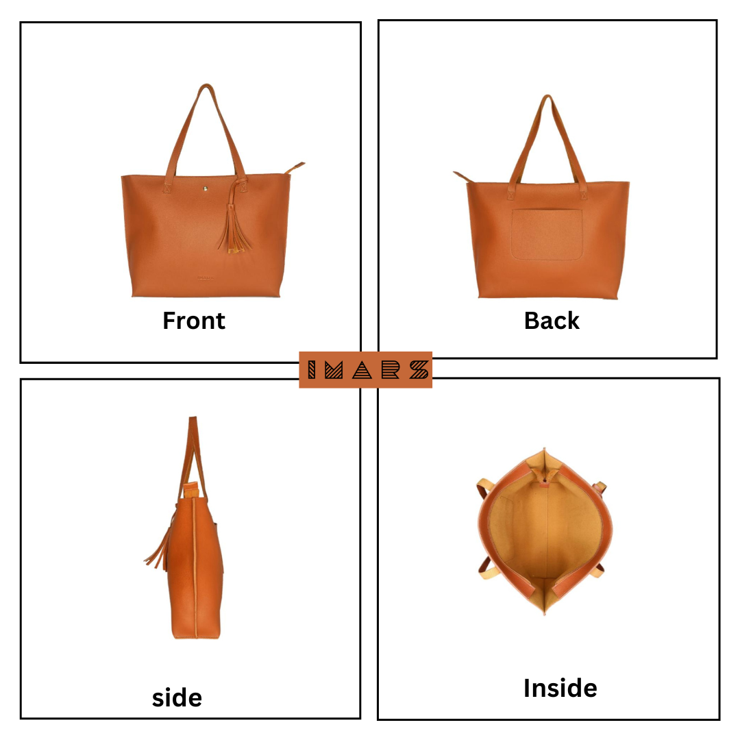 Vegan Leather Ladies Handbag Tan