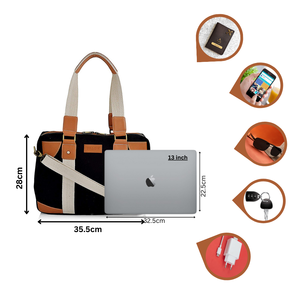 Functional Black Tan Messenger Bag Perfect For Women & Girls