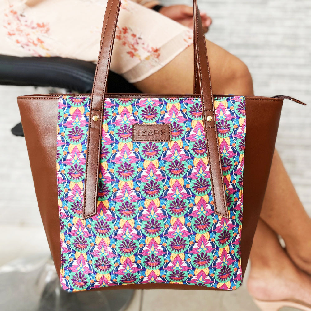 Sophisticated Multi Color Tote Bag Perfect For Women & Girls