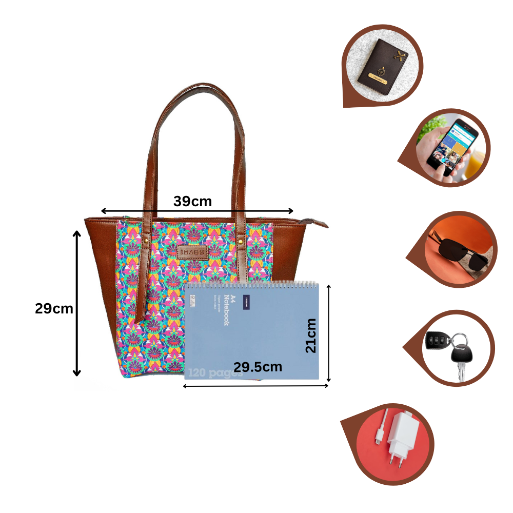 Sophisticated Multi Color Tote Bag Perfect For Women & Girls