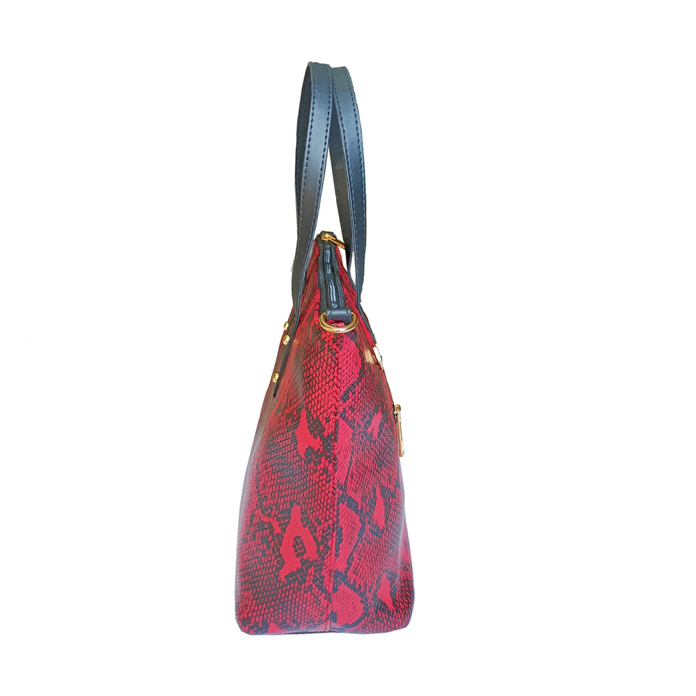 Snake Print Red Tote and Sling Combo