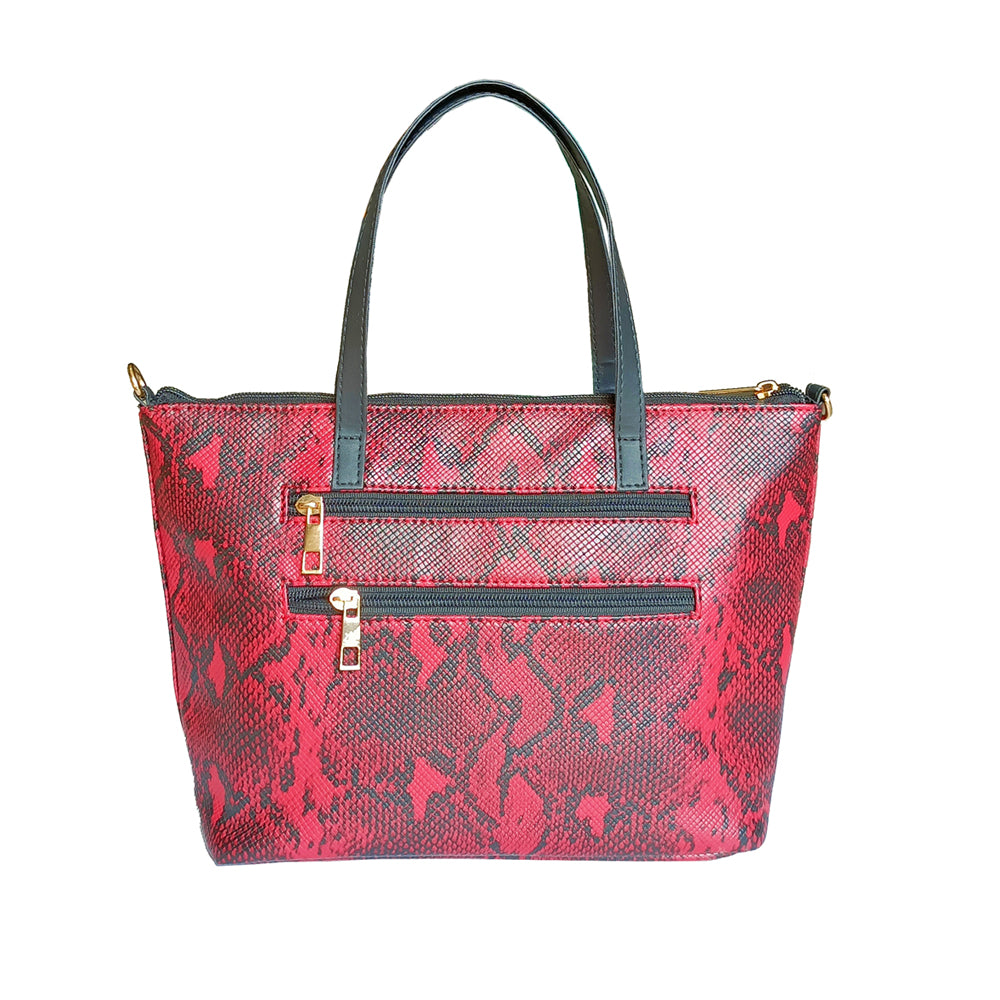 Snake Print Red Tote and Sling Combo
