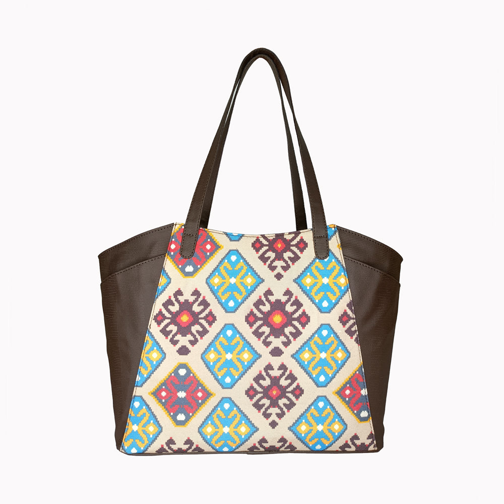 Sophisticated Blue Yellow Tote Bag Perfect For Women & Girls