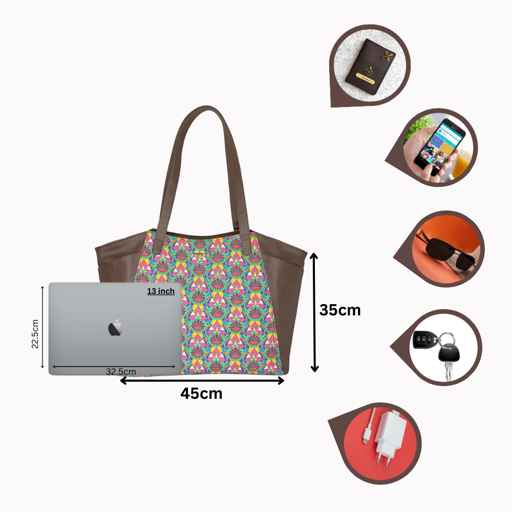 Sophisticated Multi Color Tote Bag Perfect For Women & Girls