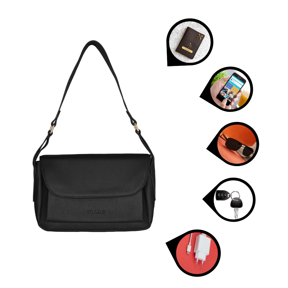 Modern Black Shoulder Bag Perfect For Women & Girls