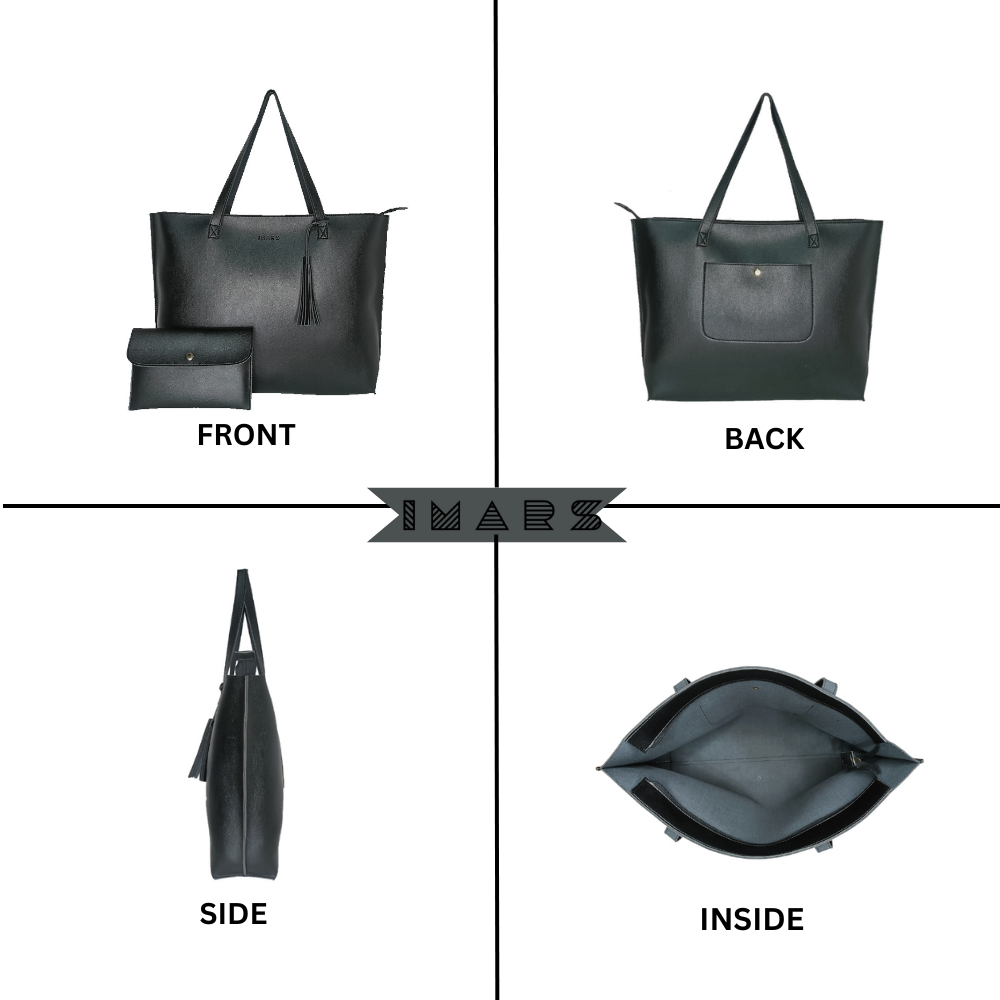Classic Black Tote Bag For Women & Girls