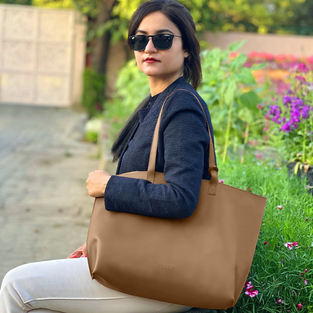 Classic Brown Tote Bag For Women & Girls