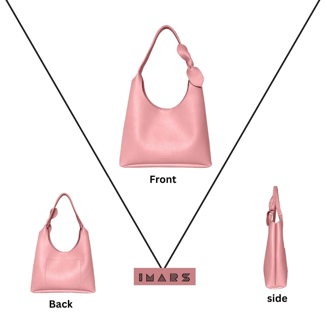 Elegant Shoulder Hobo Light Pink Bag For Women & Girls