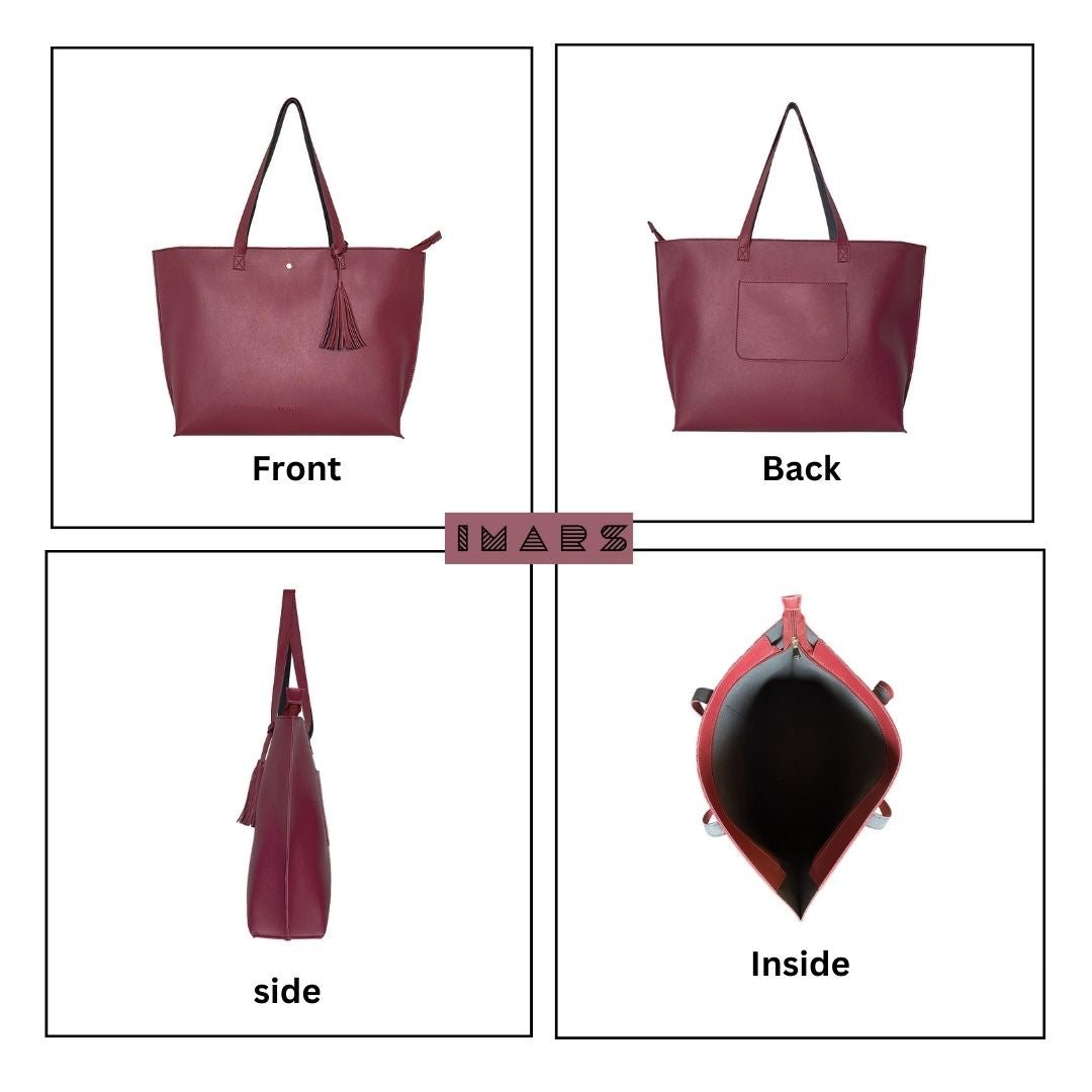 Classic Maroon Tote Bag For Women & Girls